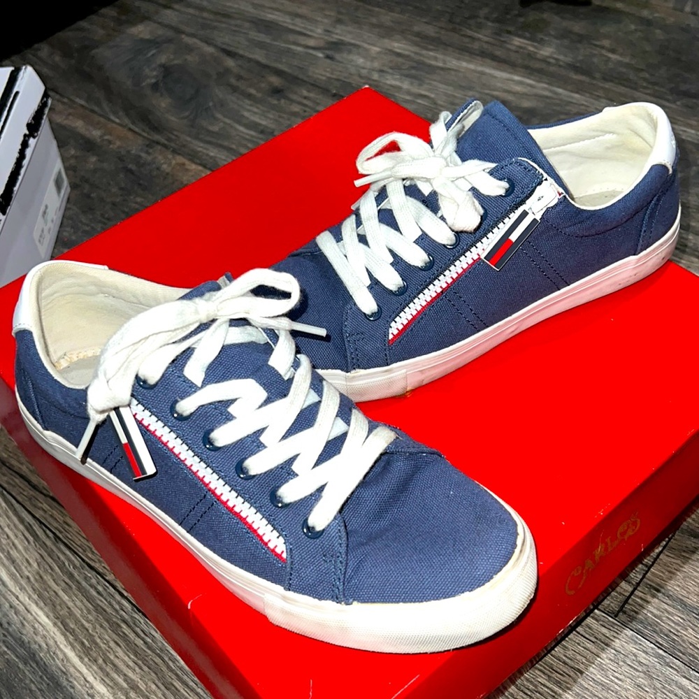 blue and white